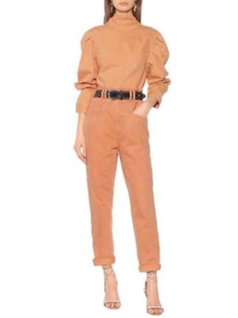 NWT Isabel Marant ~ Eloise High Rise Jeans ~ 42 ~ sz. 10 / 12 ~ Logo Patch